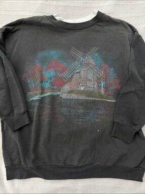 Vintage Windmill Scenic Crewneck Sweatshirt – Basic Editions Plus